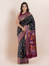 KAVVYA  BLACK IKAT WEAVING SAREE